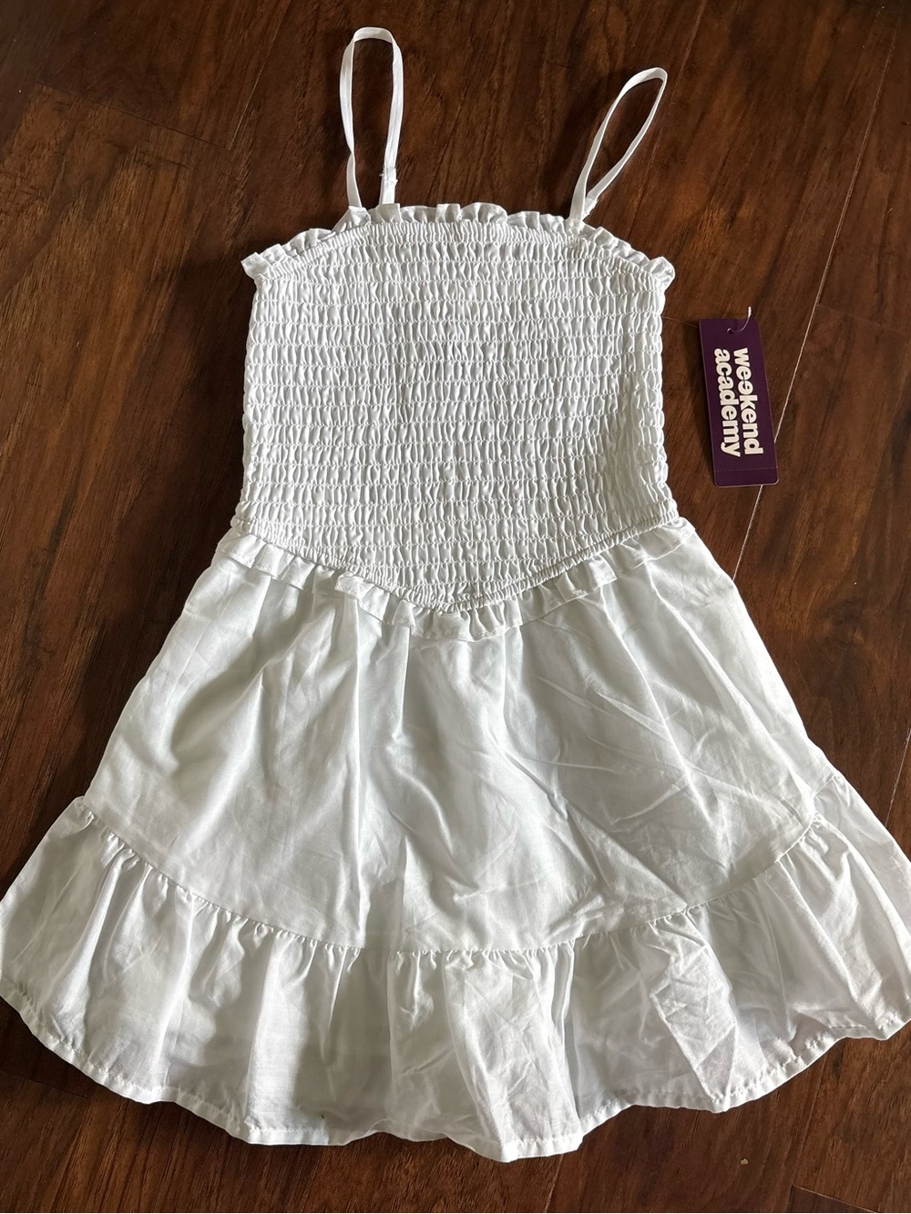 NWT White Smocked Ruffle Dress